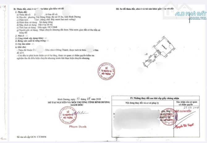 Đất gần ngã tư Chiêu Liêu, phường Tân Đông Hiệp, TP Dĩ An. 3,5 tỷ - 5