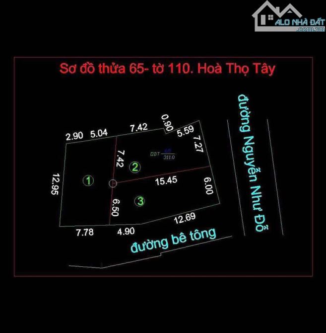 BÁN ĐẤT MT Nguyễn Như Đỗ, Hoà Thọ Tây, Cẩm lệ 100m giá 3 tỷ sát Thăng Long
