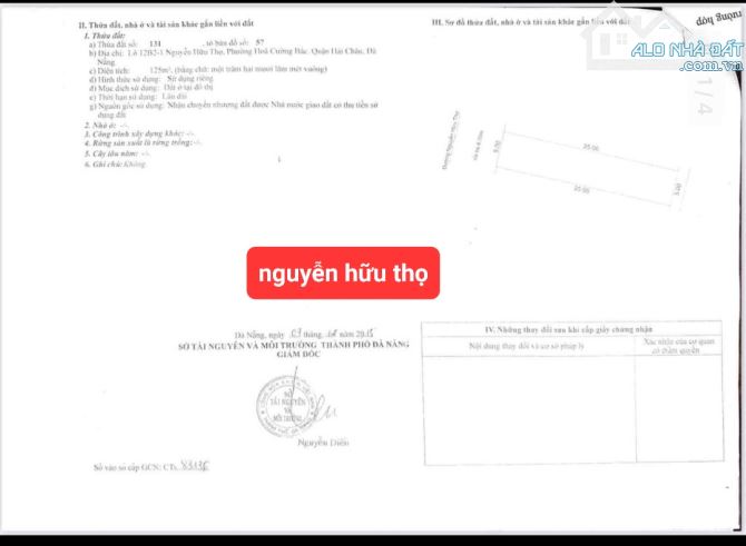 Bán cặp mặt tiền Nguyễn Hữu Thọ - Hải châu - 1