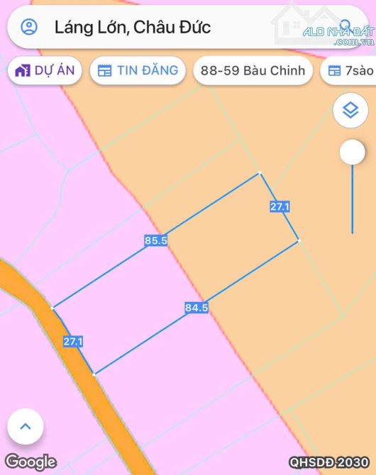 Bán lhoảng 2 sào 3 (2285m2) đất Láng Lớn, huyện Châu Đức, BRVT.