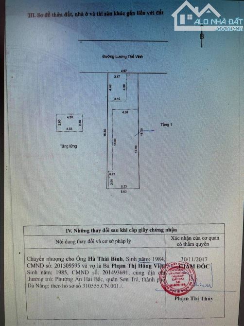 Bán lô MT Lương Thế Vinh, quận Sơn Trà, gần chợ