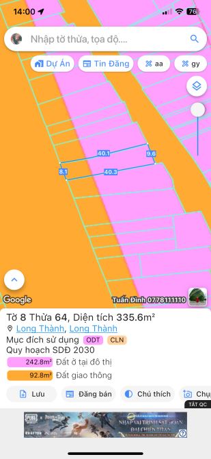 Bán hơn 335 m2 thị trấn long thành mặt tiền ql51 giá mềm
