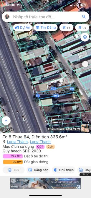 Bán hơn 335 m2 thị trấn long thành mặt tiền ql51 giá mềm - 1