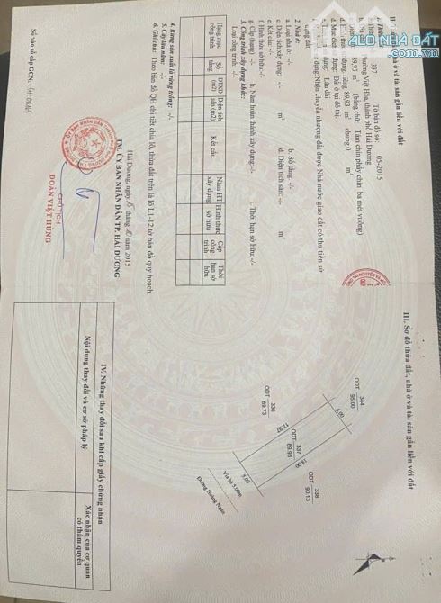 Bán 2 lô đất liền nhau mặt đường Hoàng Ngân, KHU Việt Hòa, TP HD, 180m2, mt 10m, vị trí đẹ - 1