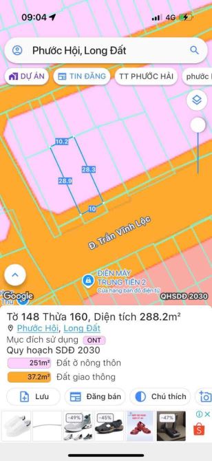 MẶT TIỀN ĐƯỜNG VEN BIỂN LỘC AN- BRVT 🌈 Dt 288M2 - NGANG 10M  x 28M full thổ cư; - 4