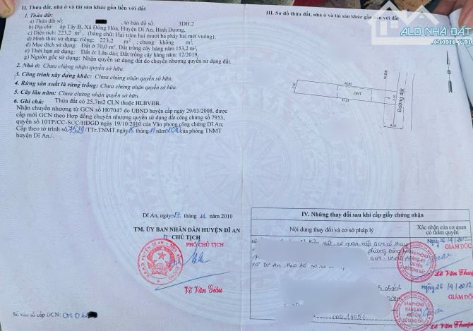 Đất mặt tiền kinh doanh gần BigC Go, phường Đông Hòa, TP Dĩ An. 15 tỷ - 7