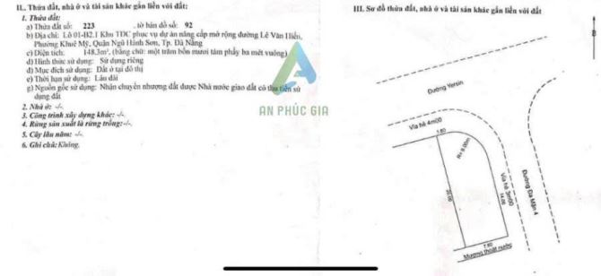 Bán 248m2 đất lô góc Yersin & Đa Mặn 4,Khuê mỹ,Ngũ Hành Sơn,Đà nẵng