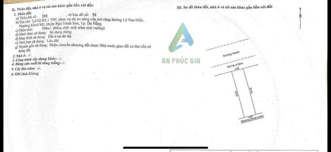 Bán 248m2 đất lô góc Yersin & Đa Mặn 4,Khuê mỹ,Ngũ Hành Sơn,Đà nẵng - 1