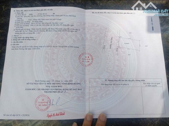 Lô đất rẻ nhất khu vực Tân An Tân Đông Hiệp ngang 5m hẻm rộng 7m gần TTYT Dĩ An - 2