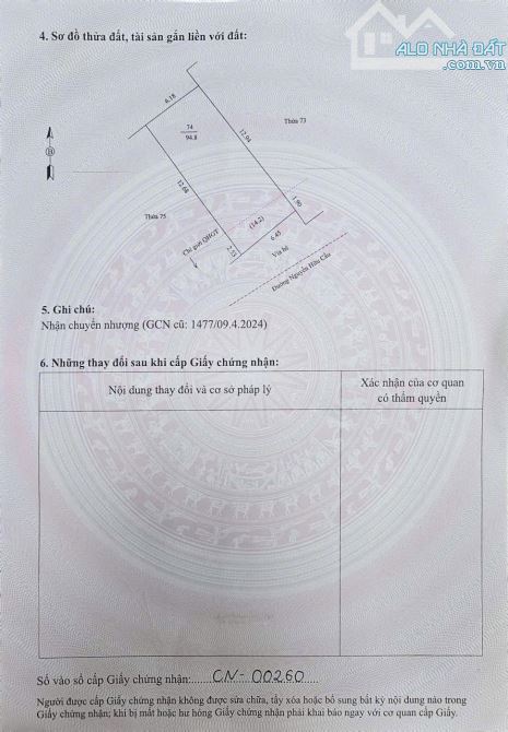 Bán đất mặt phố Nguyễn Hữu Cầu, ph Ngọc Châu, TP HD, 95m2, mt 6.45m, KD buôn bán tốt - 2