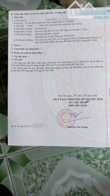 Cần bán lô đất 100m2 giá 2,1 tỷ Đường Huỳnh Thị Mài, xã Tân Hiệp Hóc Môn - 3