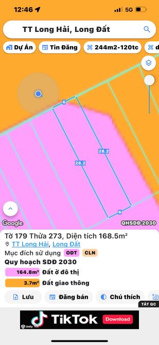 Cách bãi tắm Long Hải 1,5km 6x28m sẵn 73tc giá chỉ 3tỷ500 - 4