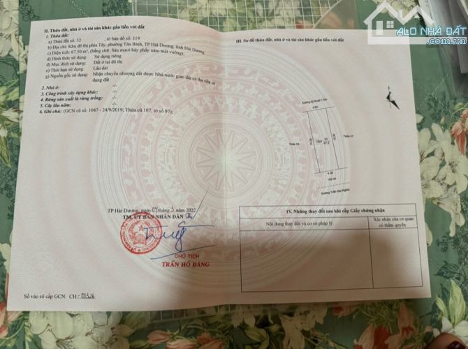 Bán lô đất mặt phố Trần Đại Nghĩa, Khu An Phú, TP Hải Dương, 67.5m2, mt 4.5m, giá tốt