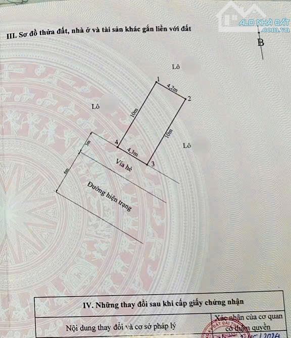 42.4m2 đất TĐC Đồng Xá 9.2Ha - Ngang 4.2m - Tây Nam - 1