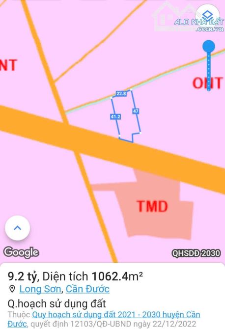 Bán 997m2 full thổ cư, góc ngã tư Tỉnh lộ 830 mới Long Sơn, Cần Đước. Giá rẻ 8.2 tỷ TL - 1