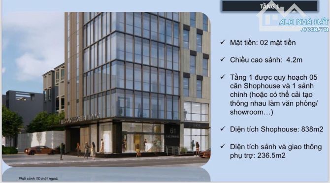 CHUYỂN NHƯỢNG TOÀ VĂN PHÒNG HẠNG B - SHOPHOUSE LẠC TRUNG 1235m2 - 10T - MT 50m - 350 TỶ - 1