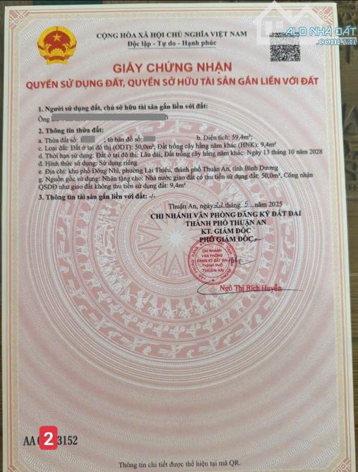 Bán đất 4x15m, hẻm Đông Nhi p.Lái Thiêu gần Siêu thị Lotte Mart - 3