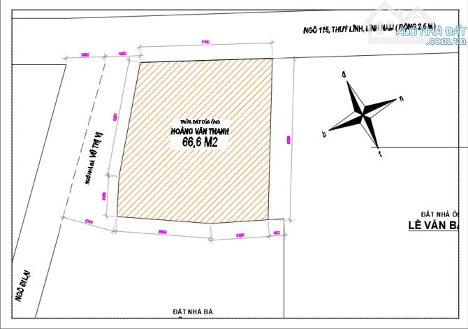 Cần bán mảnh đất 66 m2 có 3 mặt giáp ngõ ra phố Thúy lĩnh - 3