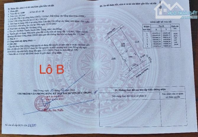✨ 300M2 (Ngang 10M x Dài 30M) có 130M2 ĐẤT Ở, cách SB Liên Khương chỉ 10