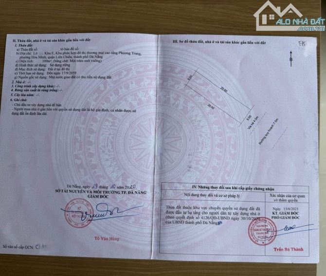 Bán lô đất Nguyễn Chơn - khu E Kim Long - Wieu kêng thoáng mát