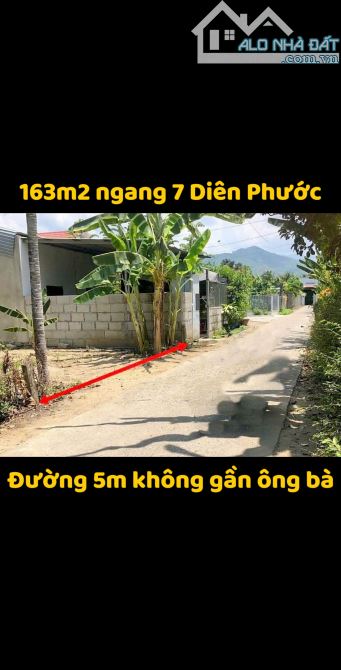Bán đất 163m2 ngang 7m Diên Phước cách Thành Hồ chỉ 30m giá đầu tư 870 triệu