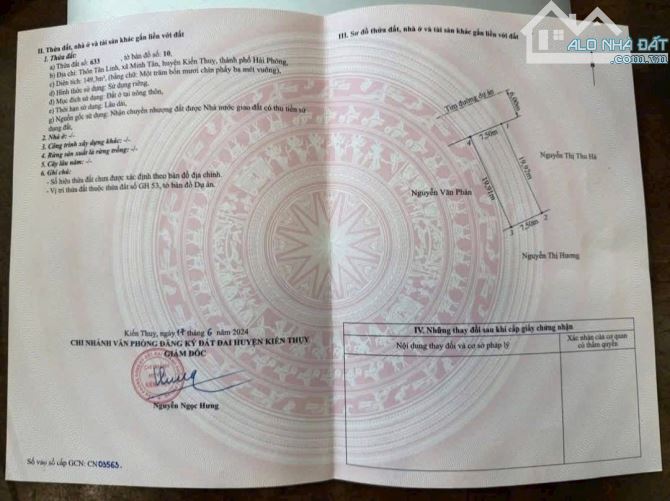 Bán đất Tân Linh - Minh Tân - Kiến Thụy - Hải Phòng