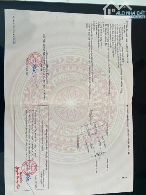 Chỉ 1,79 tỷ lô đất 60m mặt đường trục thôn Quỳnh Hoàng, Nam Sơn, An Dương.