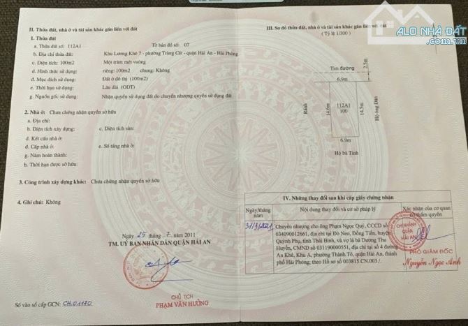 Bán lô đất mặt ngõ 228 Cát Linh, Tràng Cát 100m2 giá 26tr/m2