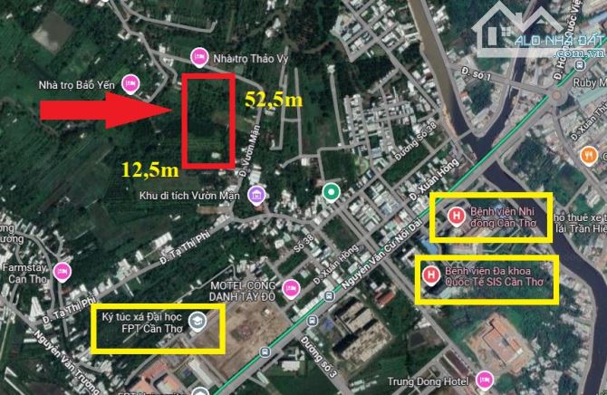 ĐẤT MẶT TIỀN GẦN BV NHI ĐỒNG - DIỆN TÍCH LỚN - PHÙ HỢP XÂY TRỌ