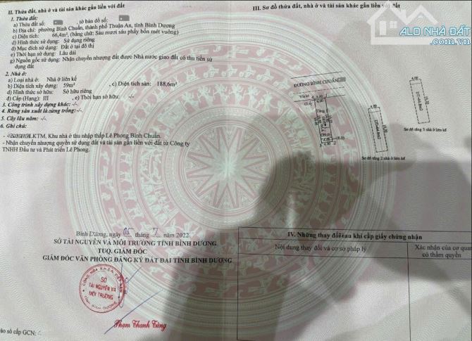 Bán nhà 1T2L 4x16.5m hoàn công, mặt tiền Bình Chuẩn 44 p.Bình Chuẩn - 1