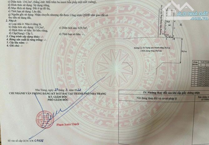 HIẾM LẮM! 10 CĂN MẶT TIỀN ĐƯỜNG LỚN KINH DOANH TẠI LÕI TP NHA TRANG - NHÀ ĐẤT THÀNH LIÊM - 1