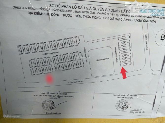 LÔ GÓC 142M2  ĐẤU GIÁ ĐẠI CƯỜNG KINH DOANH BẤT CHẤP - 1