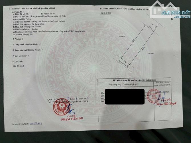 Bán lô đất mặt đường Trại Lẻ - Kênh Dương - DT 81m - Mt 4,5m giá bán 7,2 tỷ - 2