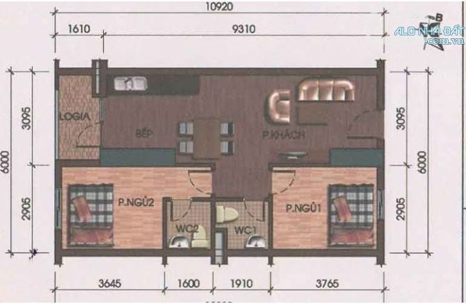 🏡 Chủ cho thuê căn hộ 3728 - HH2B Linh Đàm  2PN - 2VS view hồ,  giá chỉ 9 Tr/Th - 2