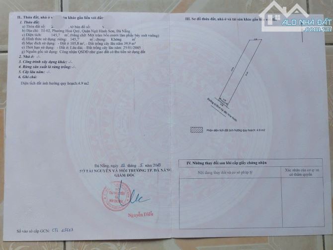 BÁN LÔ ĐẤT ĐƯỜNG BÌNH KỲ, HÒA QUÝ, NGŨ HÀNH SƠN, 146M2, NGANG 5M, GIÁ 2.X TỶ. - 3