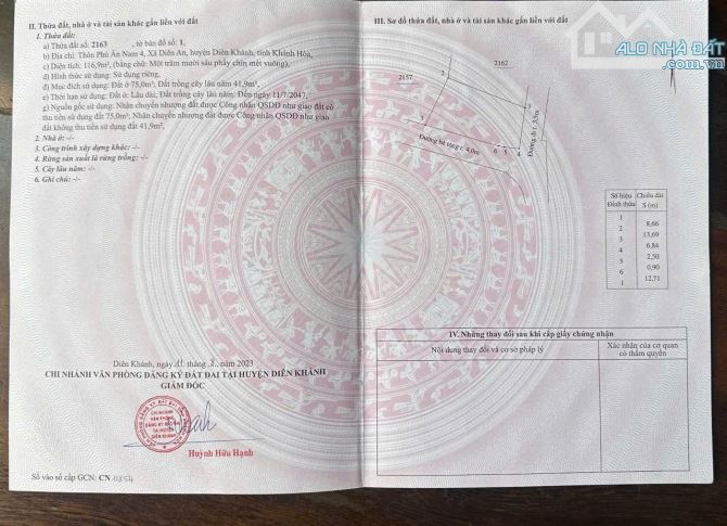 Bán lô góc hẻm đường Bà Đề gần chợ Diên An giá 1 tỷ 750 triệu - 3