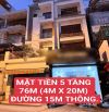 NHÀ MẶT TIỀN TRƯƠNG THỊ HOA Q12 - 5 TẦNG 75M2 - ĐƯỜNG 15M THÔNG.