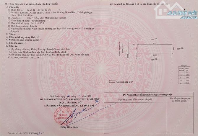 Bán Đất Mặt Tiền Đường Nguyễn Diêu Khu Chợ Dinh , Phường Nhơn Bình , TP . Quy Nhơn .