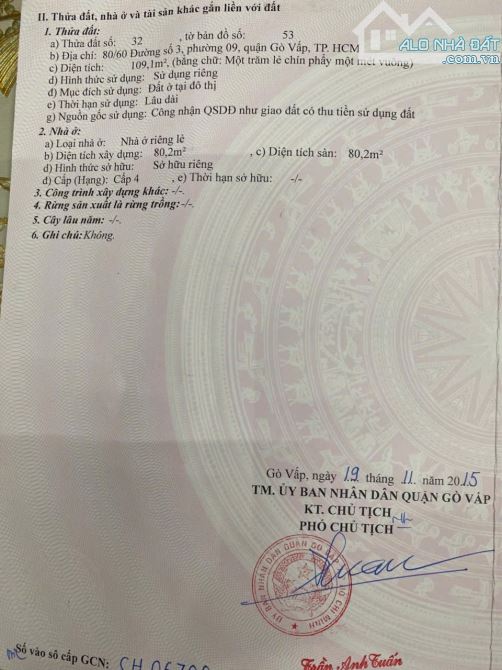 Bán nhà cấp 4 Phường 9, Gò Vấp, HCM - 1