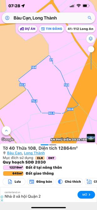 Bán gần 1 mẫu 6 bàu cạn tiếp giáp 770 b giá mềm đầu tư - 1