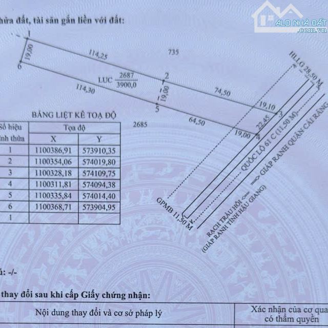 BÁN 7.850m2 ĐẤT ĐOẠN GIỮA CẦU SO ĐŨA & TRẦU HÔI QUỐC LỘ 61C NHƠN NGHĨA, PHONG ĐIỀN, Tp.CT - 1