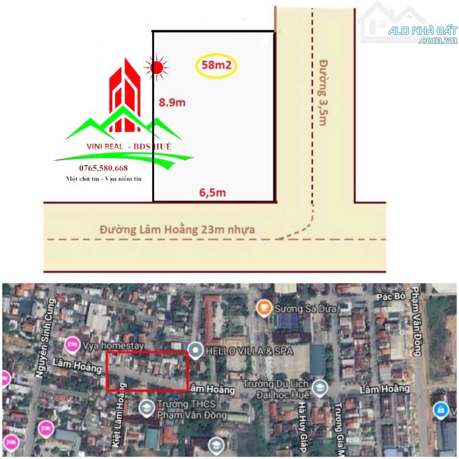 🔥 Hàng Hiếm - Nhà 2 Tầng 2 mặt tiền Lâm Hoằng ngang 6,5m đường 23m  🔥