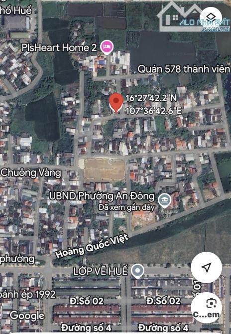 Bán đất lô góc kiệt ô tô đường Hoàng Quốc Việt - An Đông - Tp. Huế 85m2 chỉ 2,78 tỷ - 2