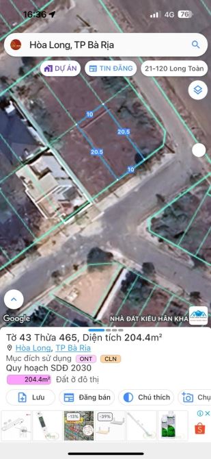 DT 10*20 Lô Biệt Thự Gò Cát 8 Thuộc Xã Hoà Long Giá Rẻ - 3