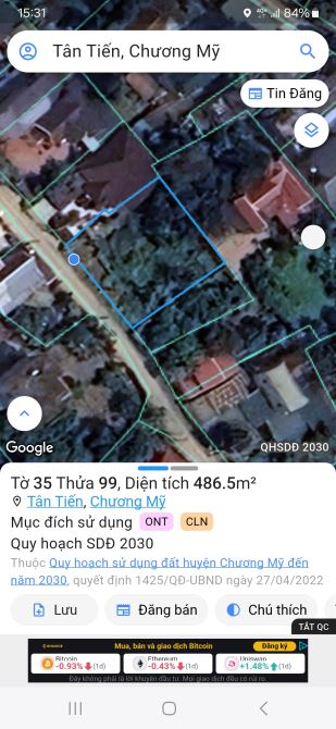 BÁN: 150 M FUUL TÂN HỘI TÂN TIẾN CHƯƠNG MỸ HÀ NÔI  -  đất đẹp- chia 2 lô - dân cứ đông Đúc - 4