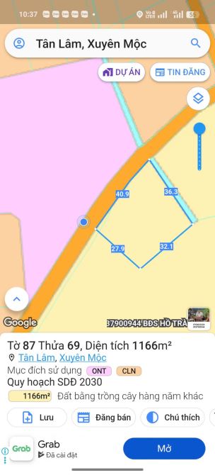 BÁN 1200M2 NGANG 40M, ĐƯỜNG NHỰA 6M THÔNG, KHU DÂN CƯ, CO 300TC GIÁ 1.5TI