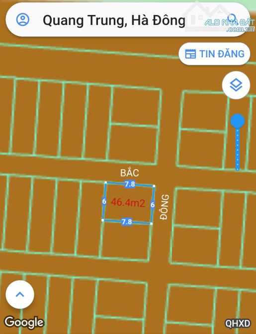 Đất Ngô Quyền, Quang Trung, Hà Đông - Lô góc - Phân lô - Sát KĐT Văn Khê - Dt47m2, MT6m