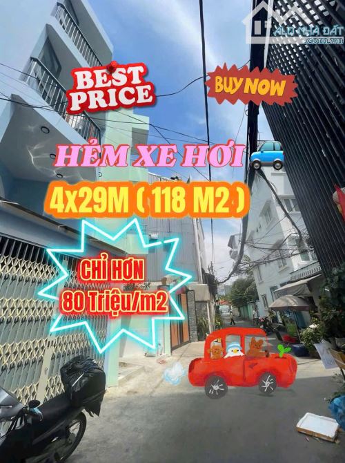 BÁN LÔ ĐẤT HẺM XE HƠI GẦN MẶT TIỀN ĐƯỜNG GIÁ RẺ