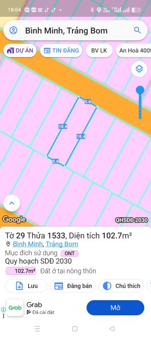 Bán đất tại TDC Bình Minh, Trảng Bom, Đồng Nai diện tích 103m, 1.350