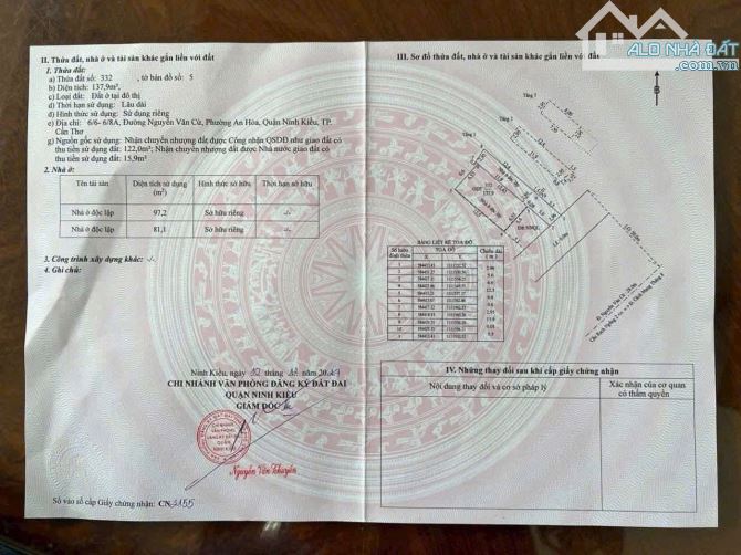 Bán nhà mặt tiền đường NGUYỄN VĂN CỪ (lộ 20), đoạn đầu hẻm 66 - 1